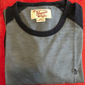 Original Penguin Raglan Long Sleeve Shirt Size L